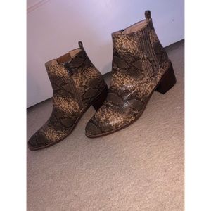 Brown Snake Print Booties